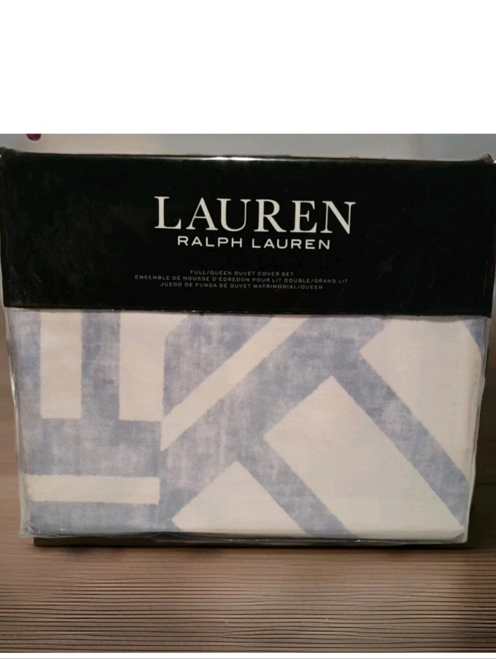 BRAND NEW RALPH LAUREN FULL/QUEEN 3PC DUVER COVER SET BENNETT GEOMETRIC